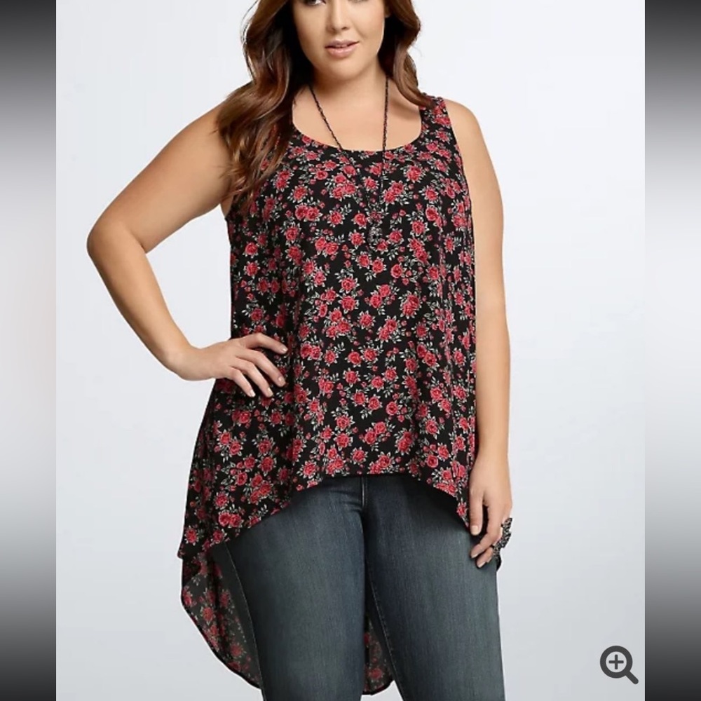 Torrid Rose Print Tank Top